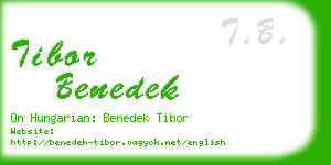 tibor benedek business card